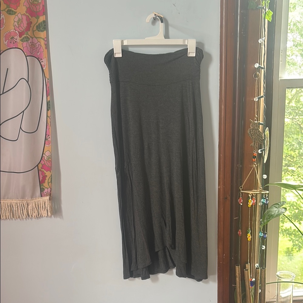 Bobeau Black A-Line Midi Skirt for Work